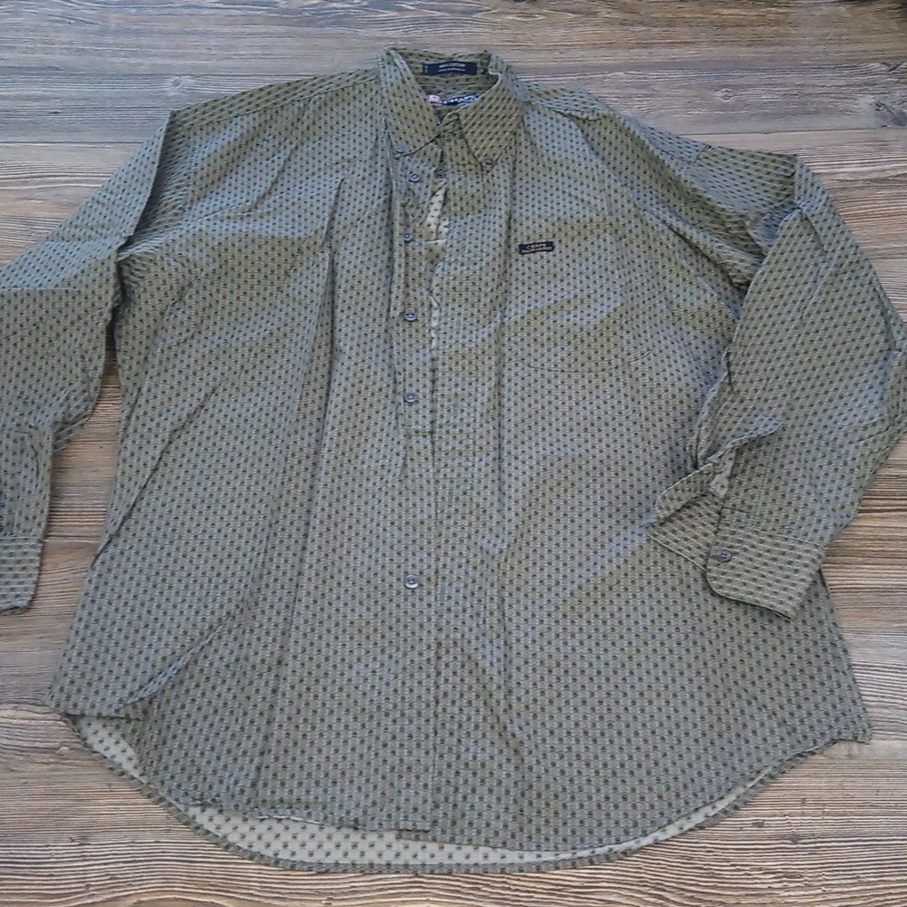 Patterned Button Down Front Long Sleeve Shirt Top - image 1